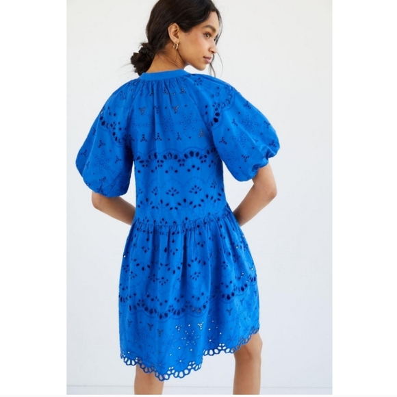 Anthropologie Blue Mini Dress - Picture 2 of 8